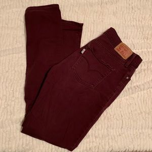 Levi Jeans - Burgundy 311 Shaping Skinny Jeans